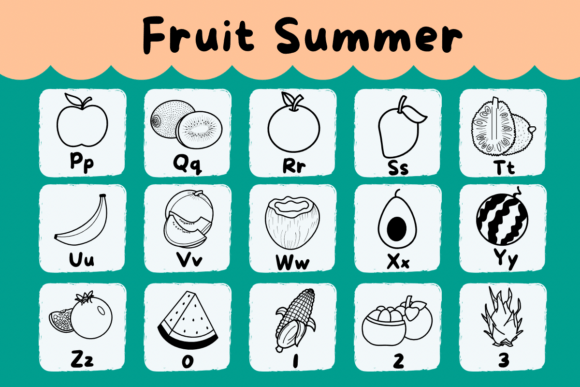 Fruit Summer Font PNG with transparent background - Preview 2