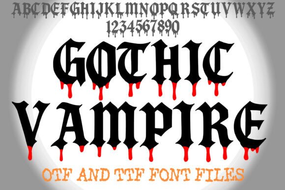 Preview specimen of Gothic Vampire blackletter font