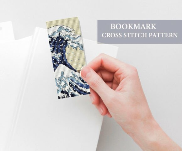 Great Wave Bookmark Cross Stitch
