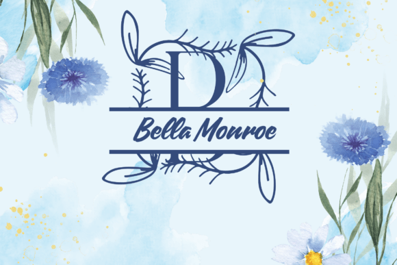 Ivy Whisper Split Monogram Font PNG with transparent background - Preview 1