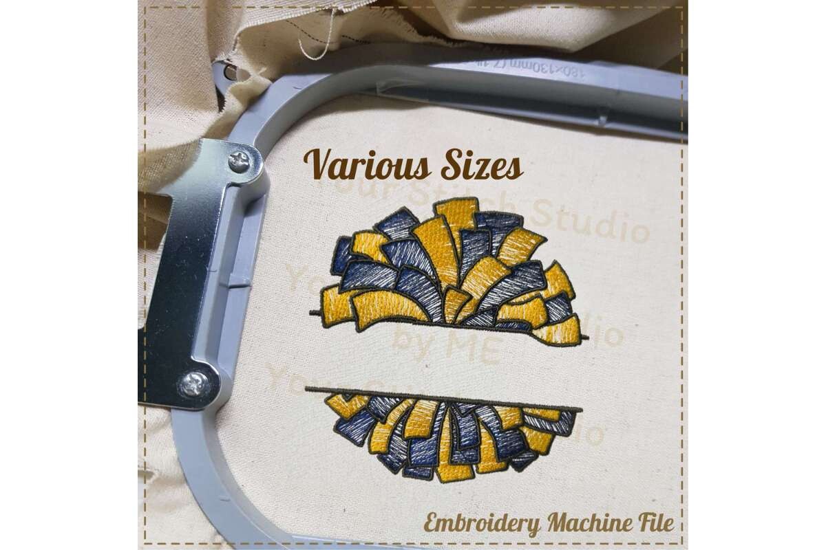 Pom Pom Embroidery Design- Cheerleading