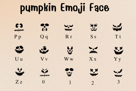 Pumpkin Emoji Face Font PNG with transparent background - Preview 2