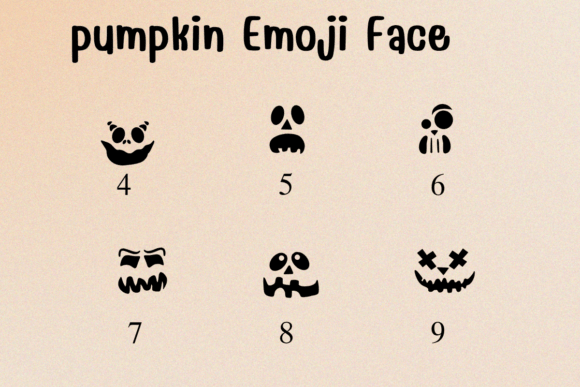 Pumpkin Emoji Face Font PNG with transparent background - Preview 3