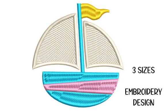 Sailboat Curved Fills & Satin Stitch