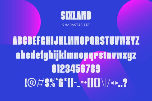Sixland Font PNG with transparent background - Preview 1