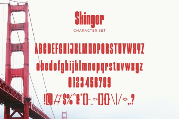 Skinger Font PNG with transparent background - Preview 1
