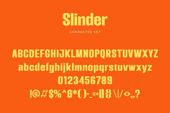 Slinder Font PNG with transparent background - Preview 1