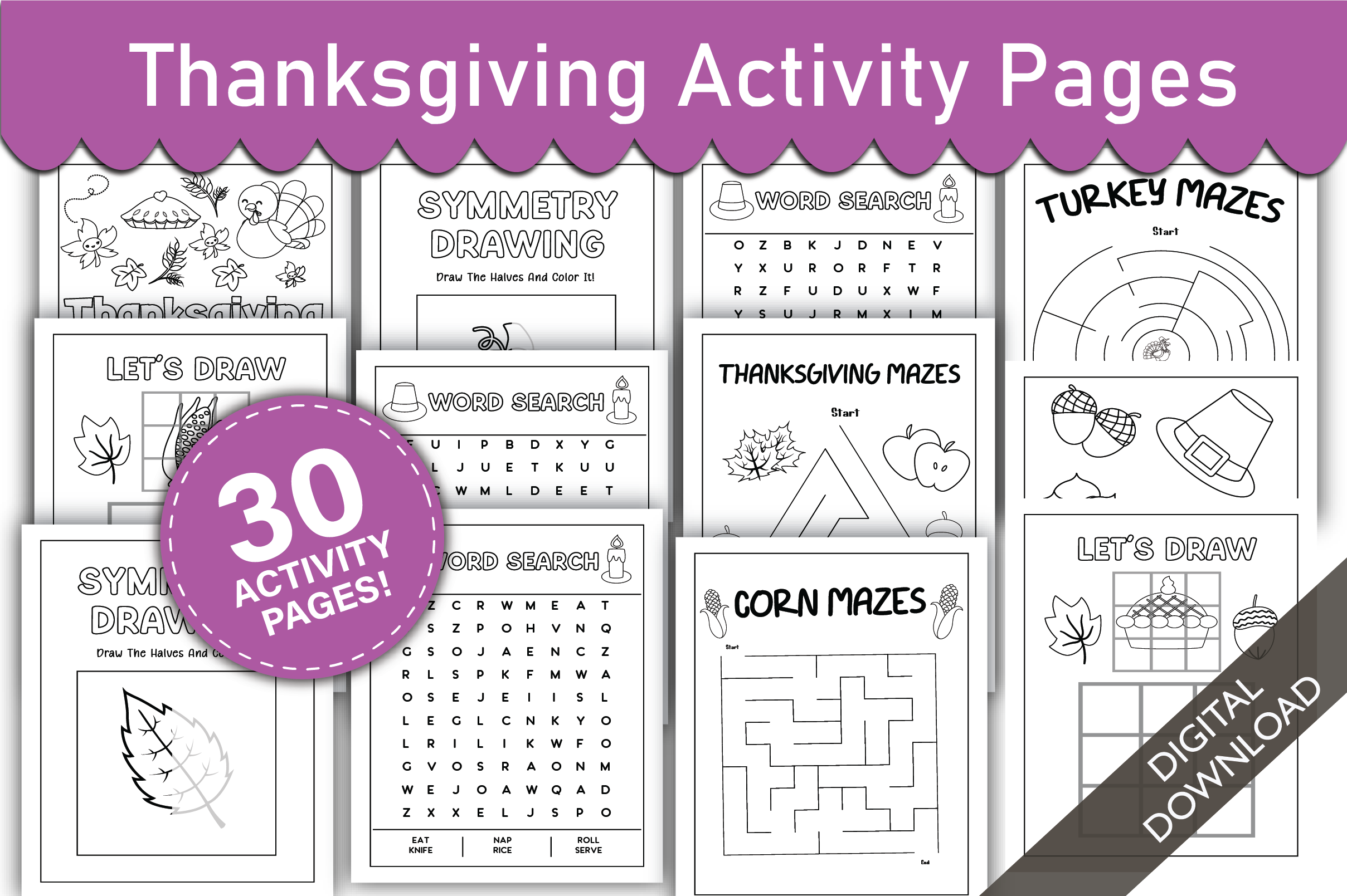 Thanksgiving Activity Pages