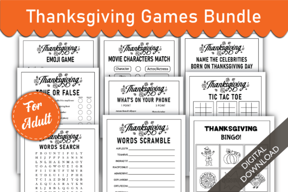 Thanksgiving Games Bundle for Adults