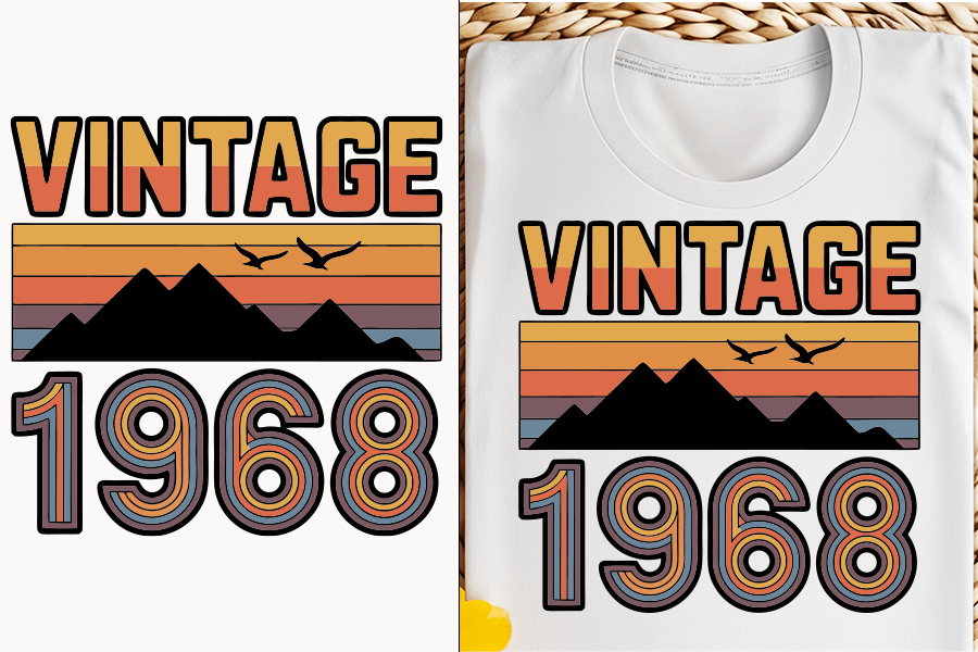 Vintage 1968 Retro Design Illustration Graphic by Design Vibe ...