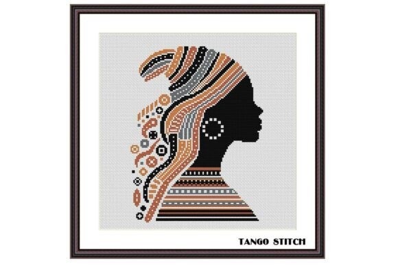 Woman Silhouette Cross Stitch Pattern