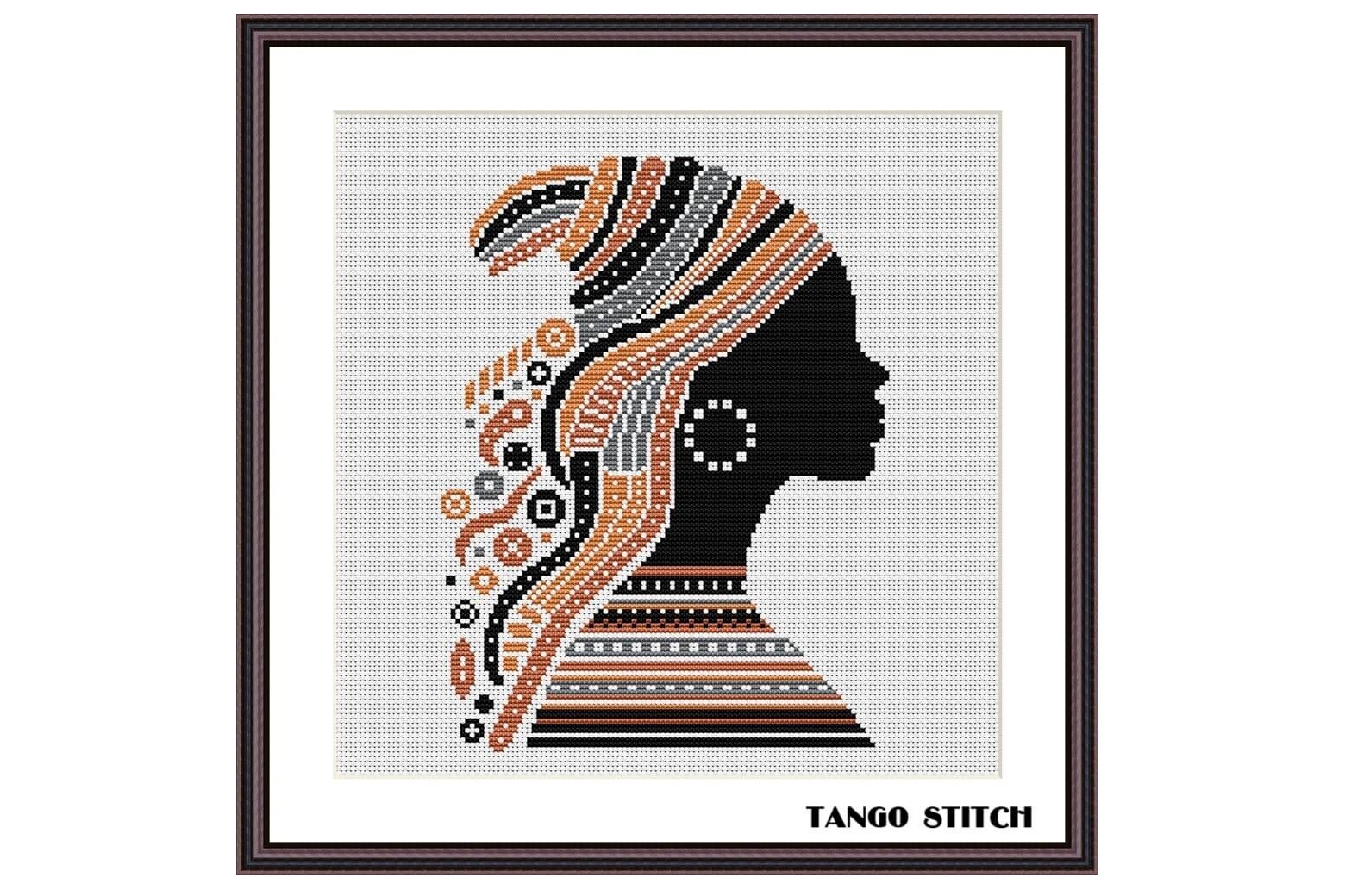 Woman Silhouette Cross Stitch Pattern