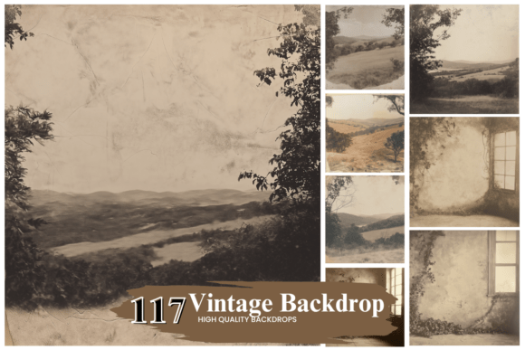 Preview of 100+ Vintage Digital Backdrops digital backdrop