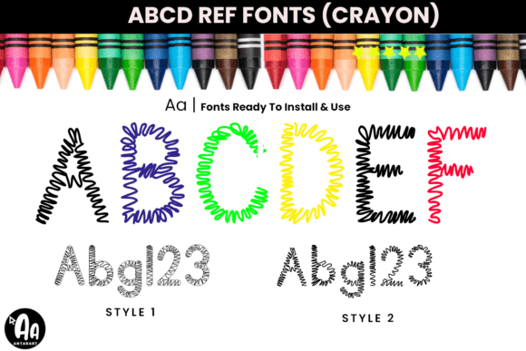 Abcd Ref Scribble Crayon Font - Preview 1