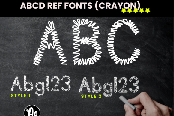 Abcd Ref Scribble Crayon Font - Preview 2