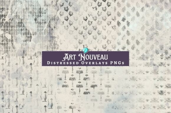 Art Nouveau Distressed Pattern Overlays