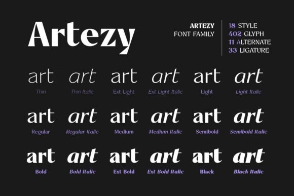 Artezy Font - Preview 1