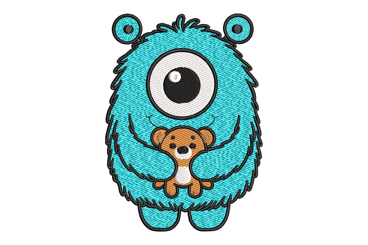 Cute Monster with Teddy Bear