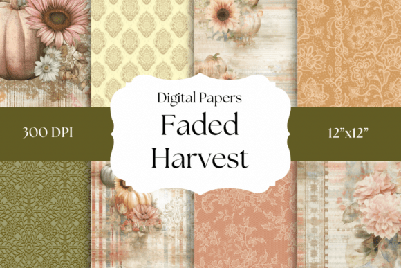 Faded Harvest Fall Digital Papers