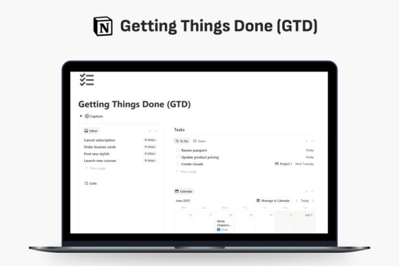 Getting Things Done (GTD) Notion Template