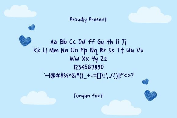Jonyun Font PNG with transparent background - Preview 1
