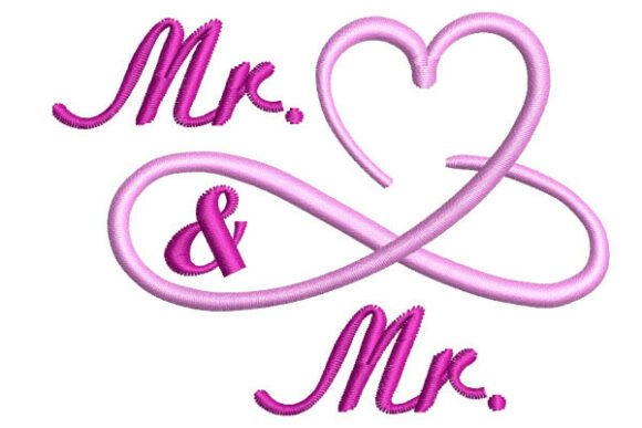 Mr. and Mr. Infinity Heart Wedding Quote