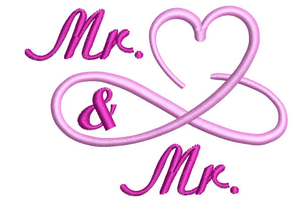 Mr. and Mr. Infinity Heart Wedding Quote