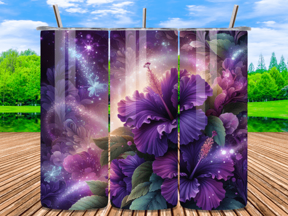 Mystic Purple Hibiscus Glow Tumbler