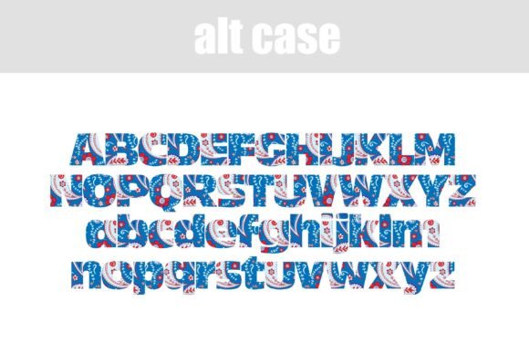 Patriotic Paisley Font PNG with transparent background - Preview 1