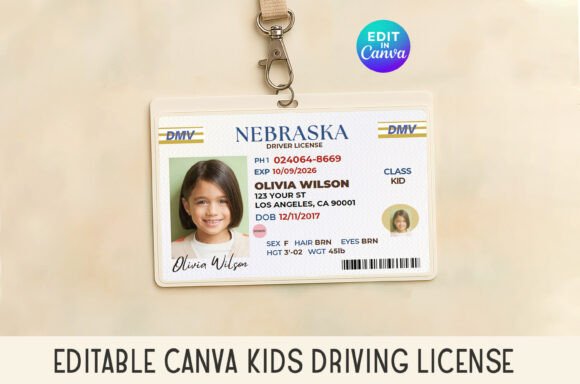 Personalized Canva Kids Drivers License