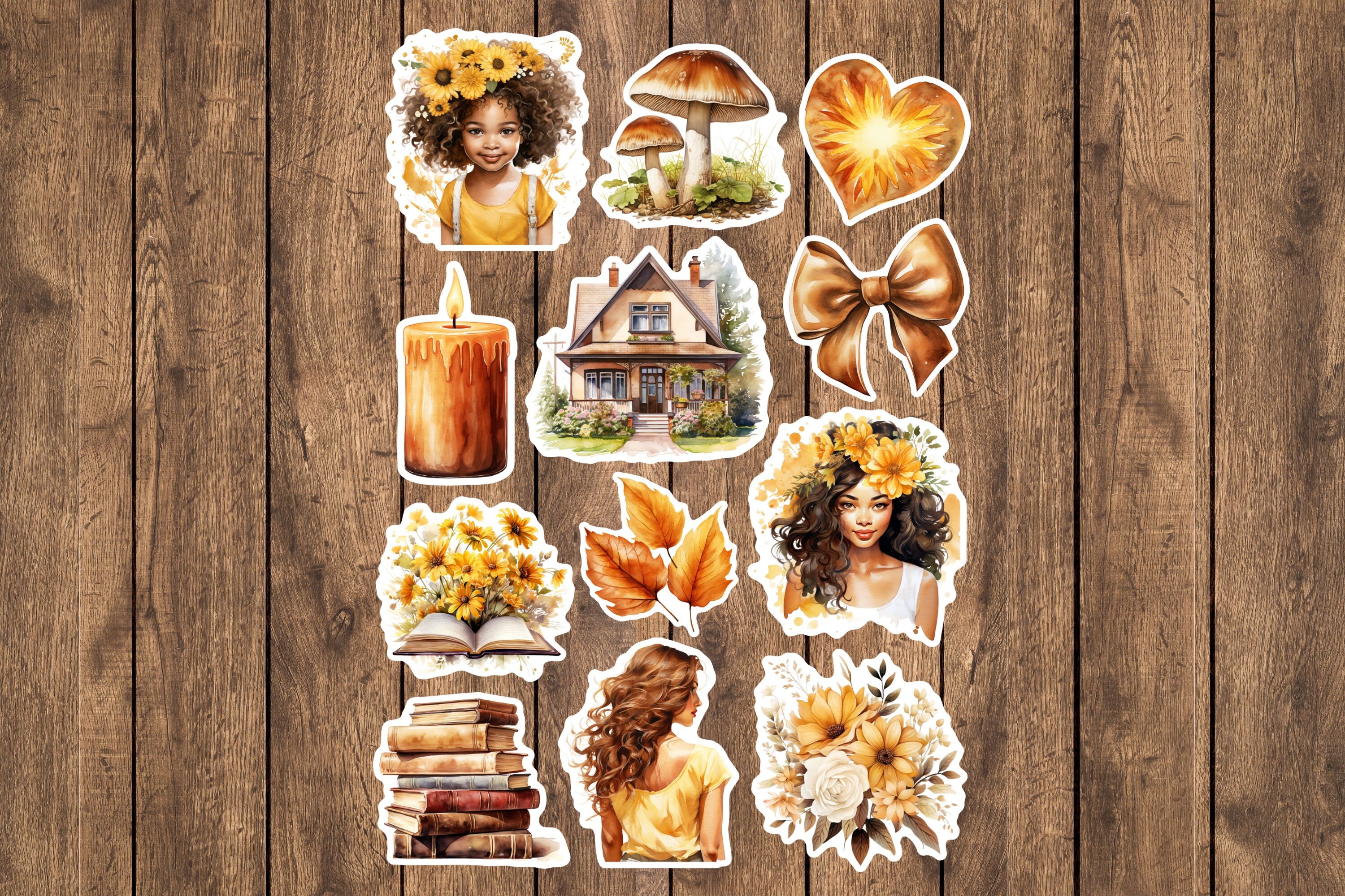Printable Brown Stickers - PNG Stickers Graphic by DreanArtDesign ...