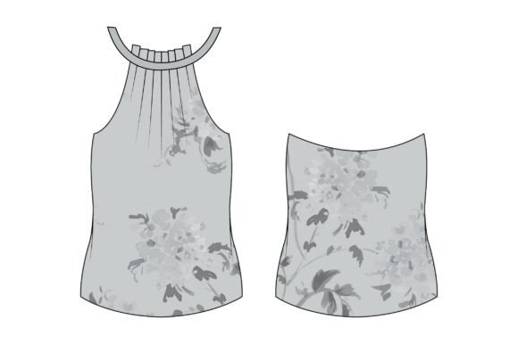 Romspattern™ PleatNeck Halter