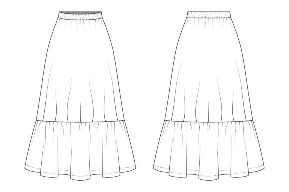 Romspattern™ SaffronFlow Maxi Skirt