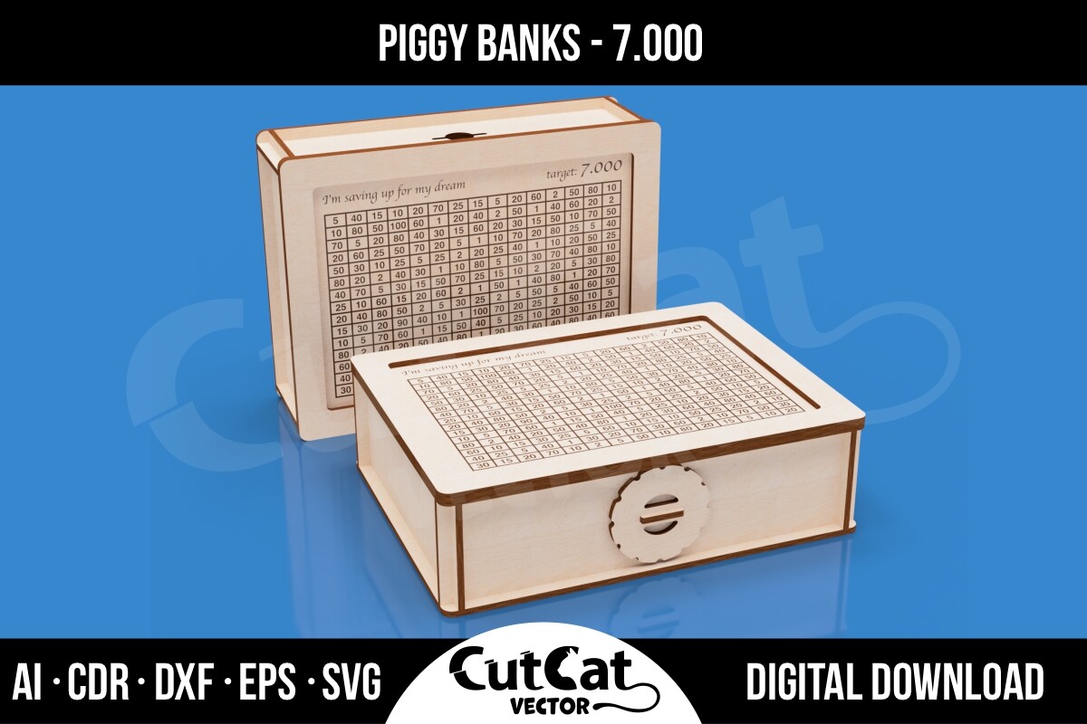 Savings Challenge Box - Track 7000 Graphic by CutCatVector · Creative ...