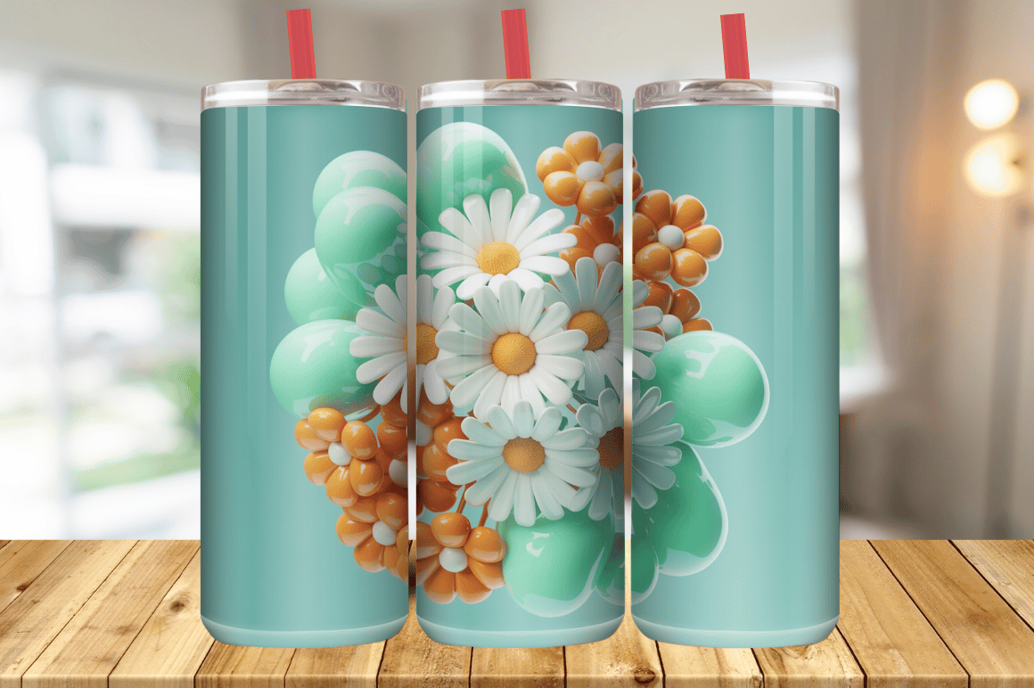 Wrap Spring Designs Spring Floral Tumbler Wrap, 20oz Skinny Graphic by Magic Creative ...