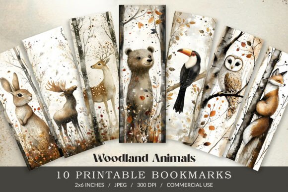 Woodland Animals Printable Bookmarks