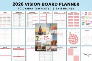 2026 Vision Board Planner for Canva Graphic by Shumaya · Creative Fabrica
