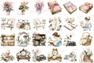 Coquette Reading Clipart Graphic by Markicha Art · Creative Fabrica