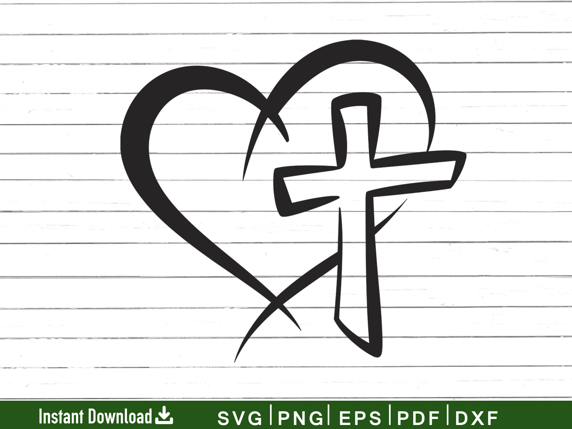 Cross with Heart Svg Christian Svg