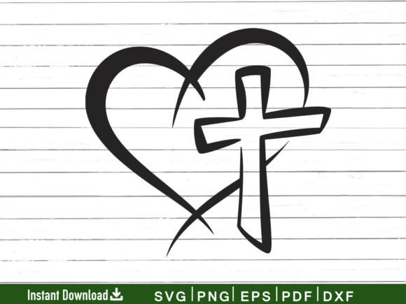 Cross with Heart Svg Christian Svg Graphic Crafts By shikharay410