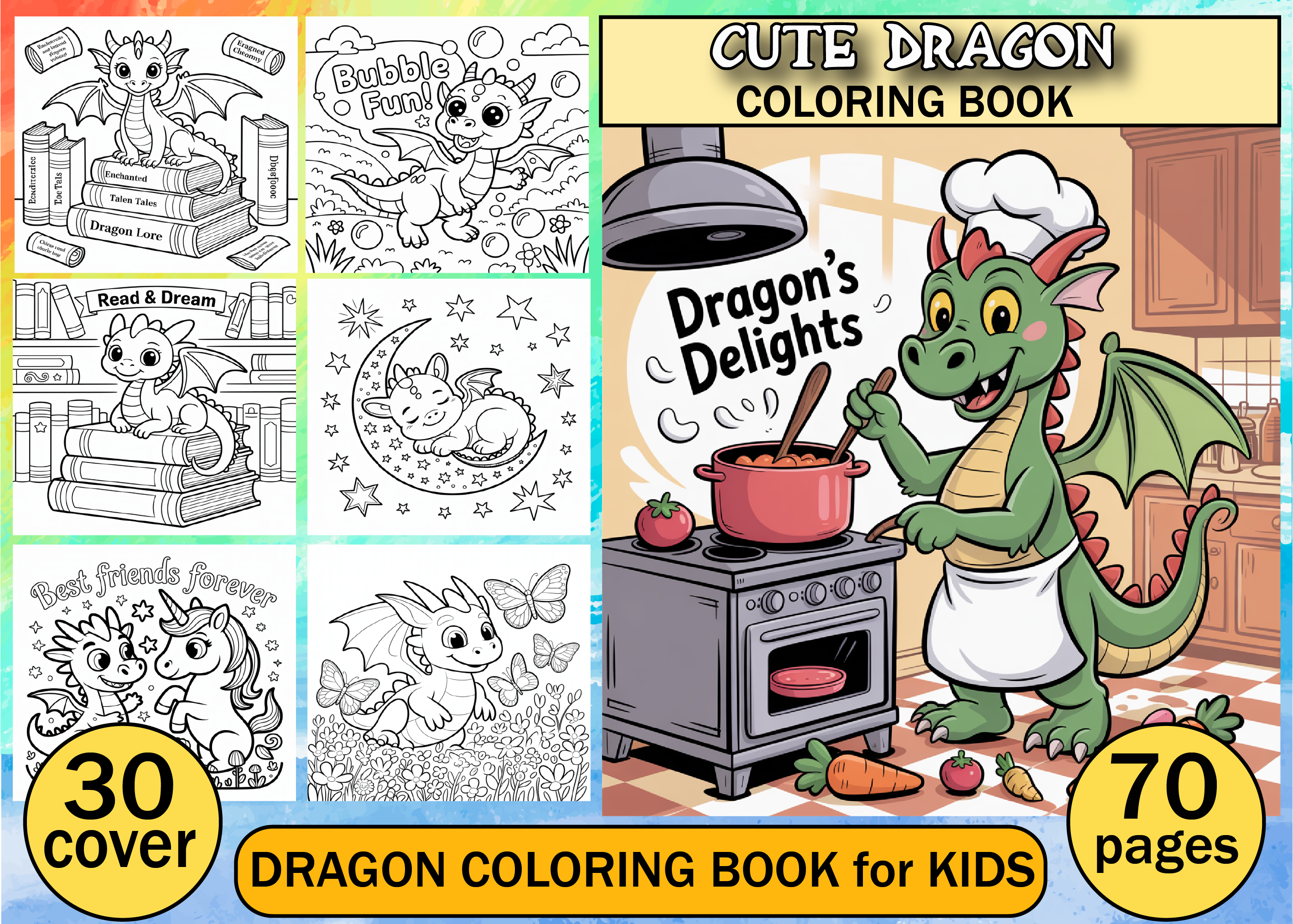 DRAGON COLORING BOOK for KIDS