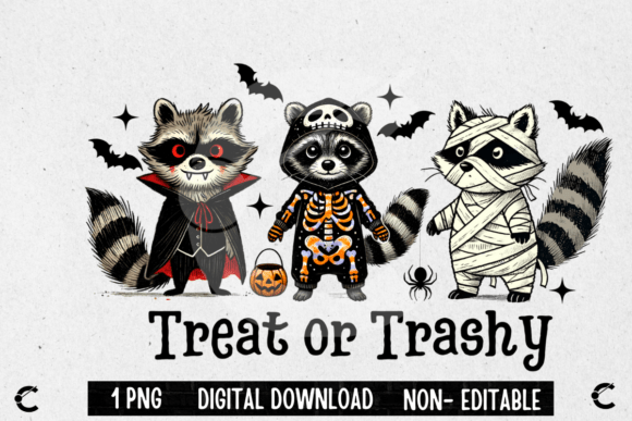 Funny Halloween Racoon Trick Or Trashy