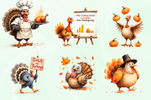 Funny Turkey Clipart Bundle Graphic by HBM Clipart · Creative Fabrica