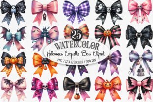 Halloween Coquette Bow Clipart Bundle Graphic by designking · Creative ...