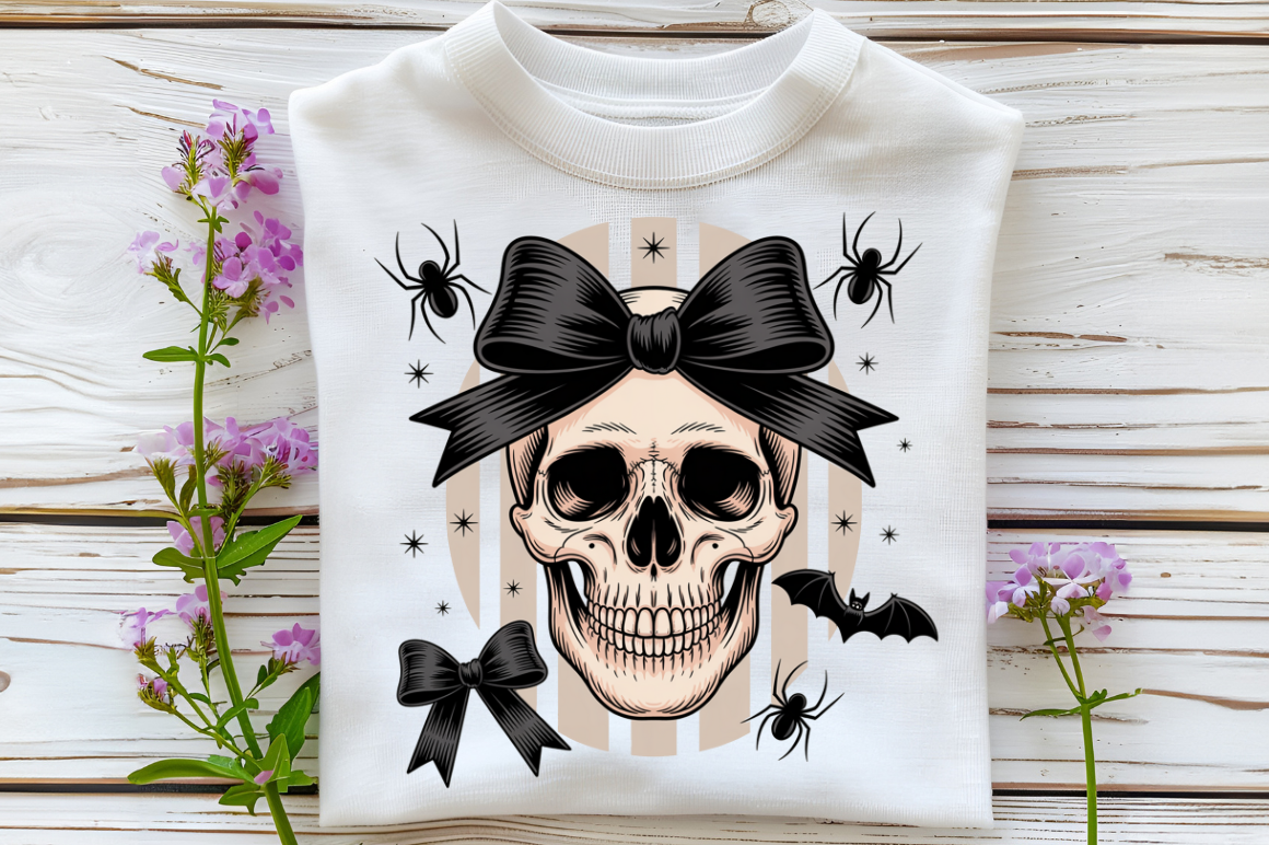 Halloween Coquette Bow Skull PNG Graphic by JR Design · Creative Fabrica