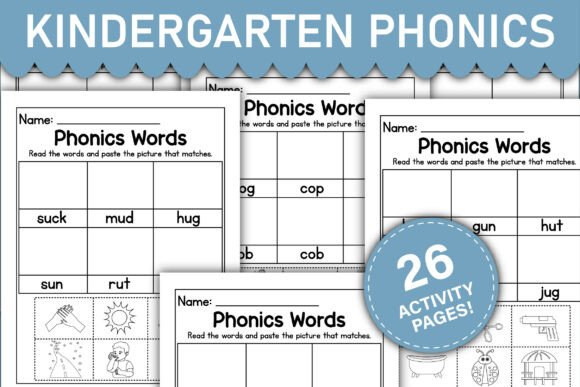 Kindergarten Phonics Words Worksheets
