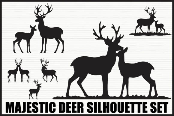 Majestic Deer Forest Silhouettes Graphic Crafts By Creativelab19