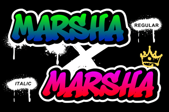 Marsha Grafity Font PNG with transparent background - Preview 1