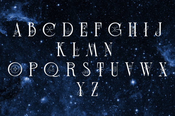 Moon Glyphs Font PNG with transparent background - Preview 1