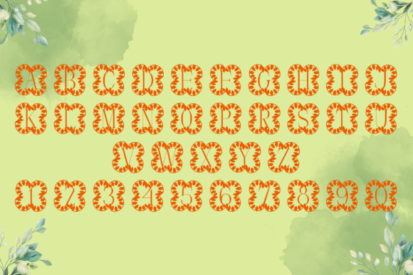 Olive Bloom Monogram Font PNG with transparent background - Preview 3